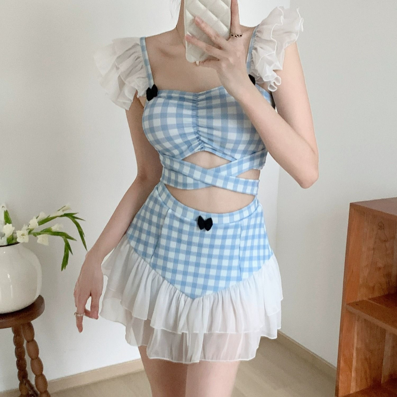 Slim Fit Suit Set - Ladies Slimming Halter Bathing Suit Cute
