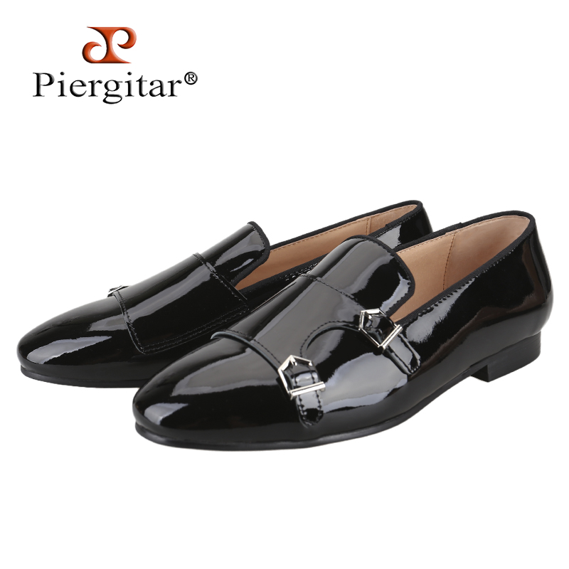 Men Formal Wear Fashion - Piergitar New Black Color Patent Leather