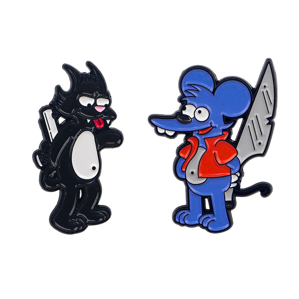 Tuxedo Lapel Pin - Comedy Cartoon Mouse Cat Soft Enamel