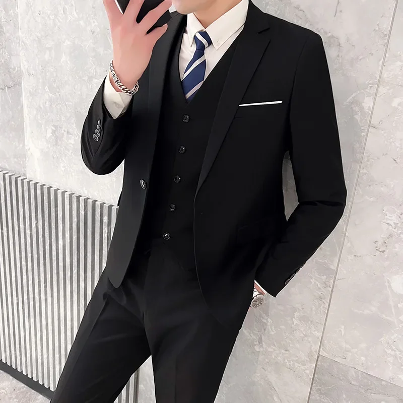 Men Formal Wear Fashion - Suit Outdoor Breathable (Blazer+ Vest +