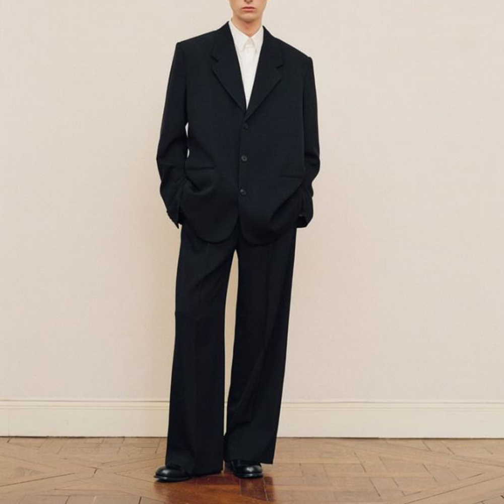 Men Formal Wear Fashion - Men's Black Oversized Suit Set Single