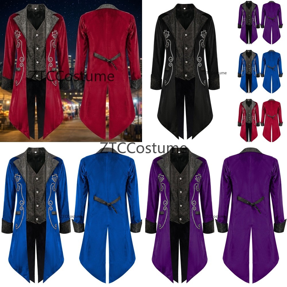 Historical Men'S Formal Wear - Steampunk Victorian Tailcoat Medieval Cosplay Costume