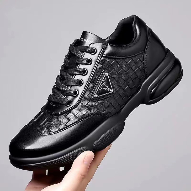 Men Formal Wear With Sneakers - New Men Leather Shoes Platform Breathable
