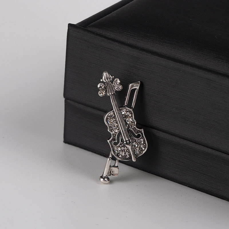 Crystal Violin Brooch Jewelry  - огляд і ціна Tuxedo Lapel Pin