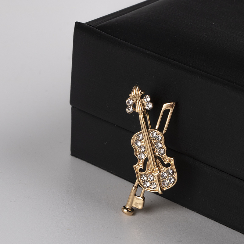 Crystal Violin Brooch Jewelry  - огляд і ціна Tuxedo Lapel Pin