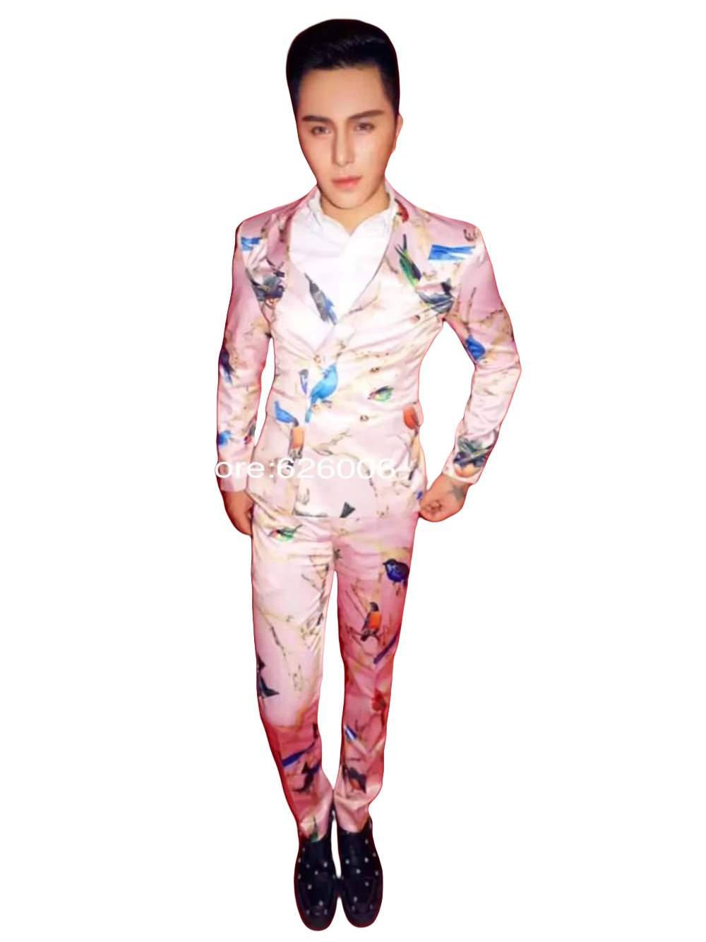 Men's Fashion Flower Pink Bird - огляд і ціна Men Formal Wear Fashion