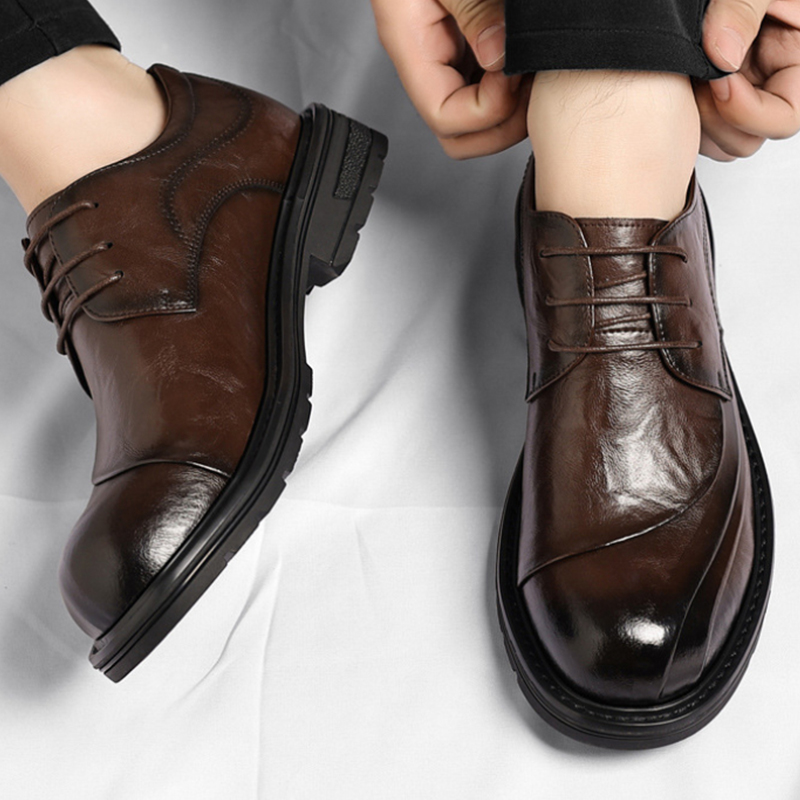 Brown Burnished Genuine Leathe - огляд і ціна Men'S Formal Office Wear Shoes