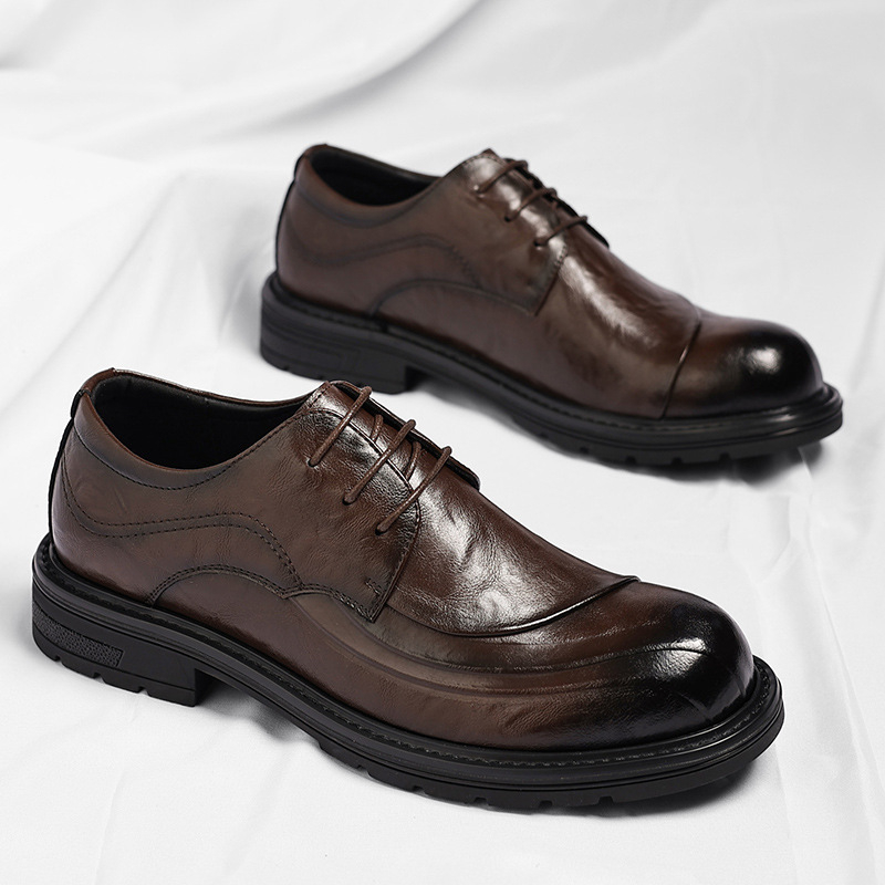 Brown Burnished Genuine Leathe - огляд і ціна Men'S Formal Office Wear Shoes