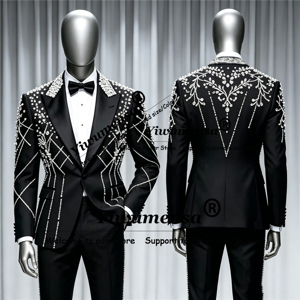 Male Fashion Diamond Beaded Su - огляд і ціна Men'S Formal Wear Attire