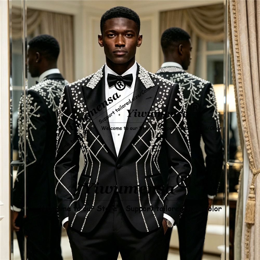 Male Fashion Diamond Beaded Su - огляд і ціна Men'S Formal Wear Attire