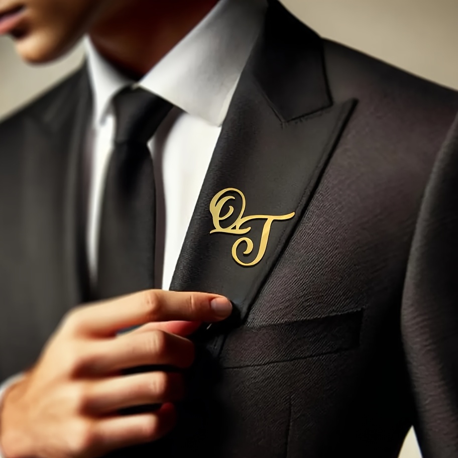 Custom Monogram Initial Name S - огляд і ціна Tuxedo Lapel Pin