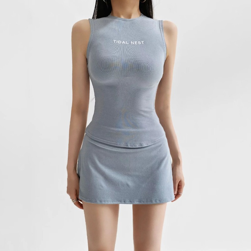 New Letter Printed Round Neck  - огляд і ціна Slim Fit Suit Set